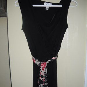 Black dress with colorful belt